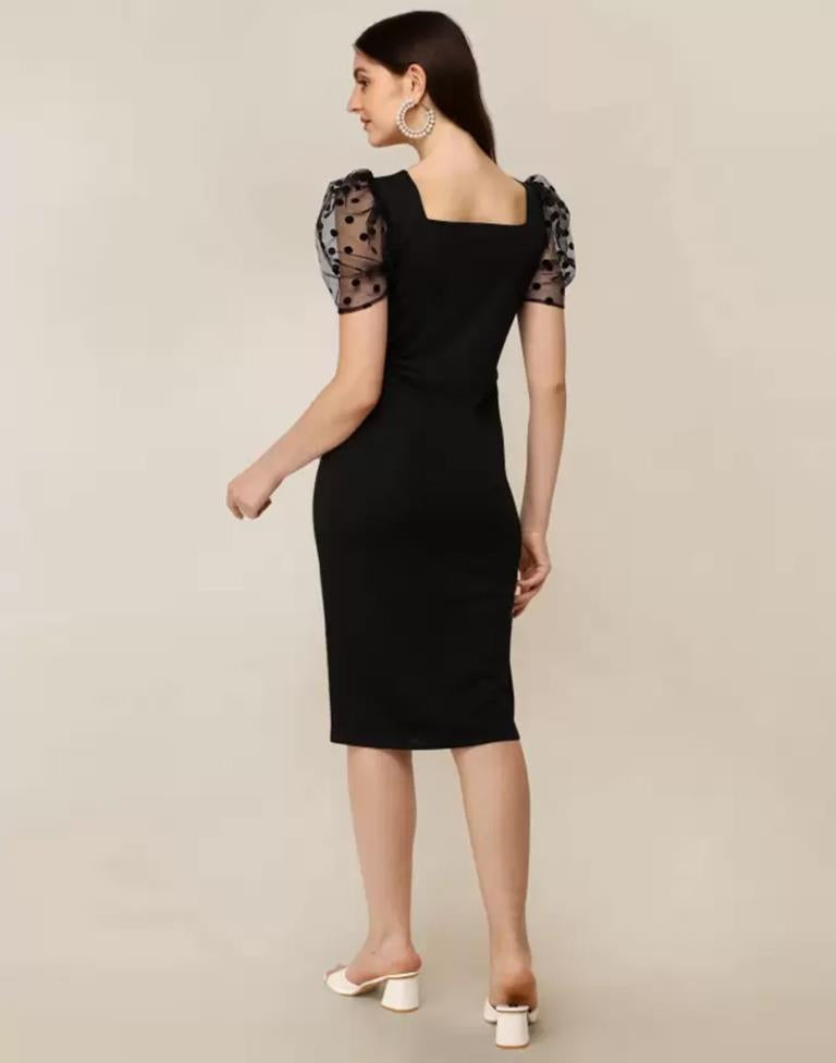 Black Puff Sleeve Bodycon