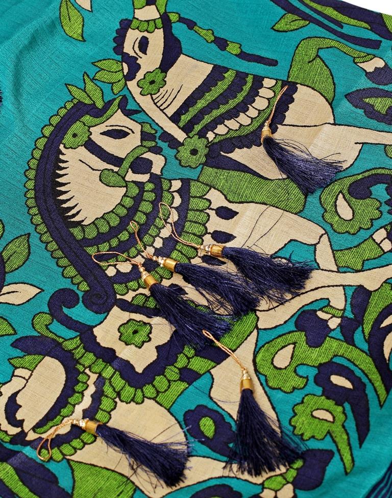 Navy Blue Coloured Art Silk Printed Saree | SLV1033S5023