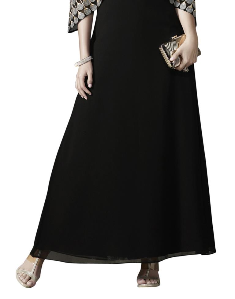 Black Coloured Georgette Embroidered Kurti | SLV103K348