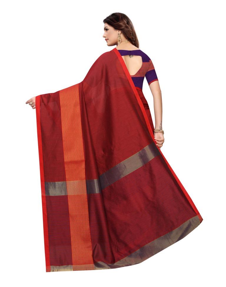 Maroon Coloured Poly Silk Woven Saree | SLV1174S1143