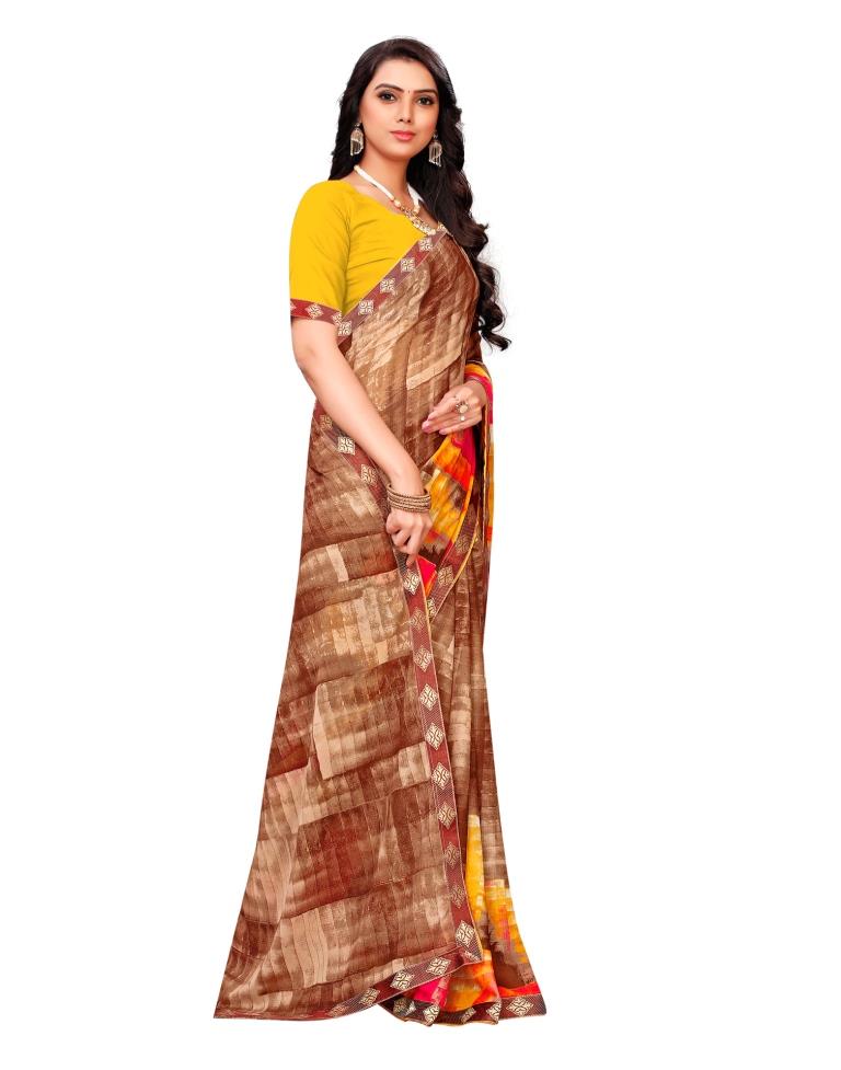 Brown Coloured Georgette Printed Saree | SLV1178S2176
