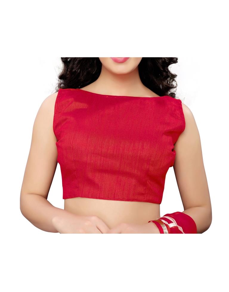 Red Coloured Printed Chiffon Saree | SLV1438S102