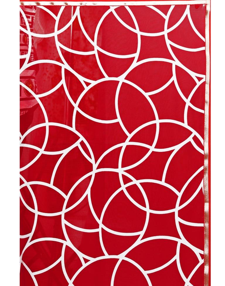 Red Coloured Printed Chiffon Saree | SLV1438S102