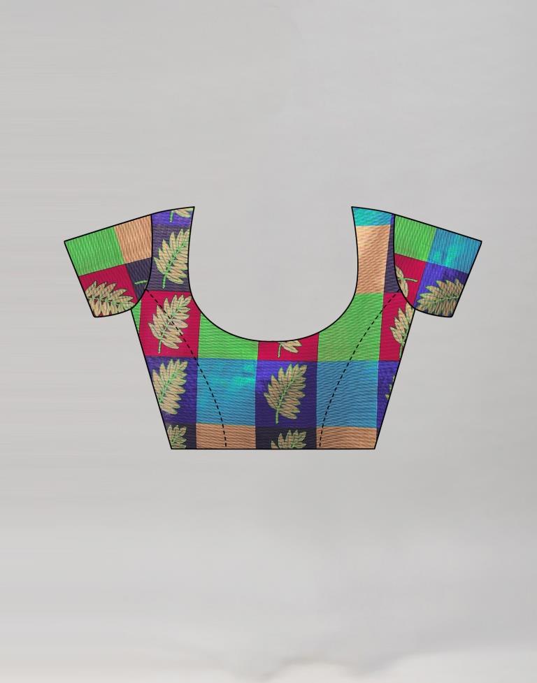 Multicoloured Printed Silk Saree | SLV1482S153