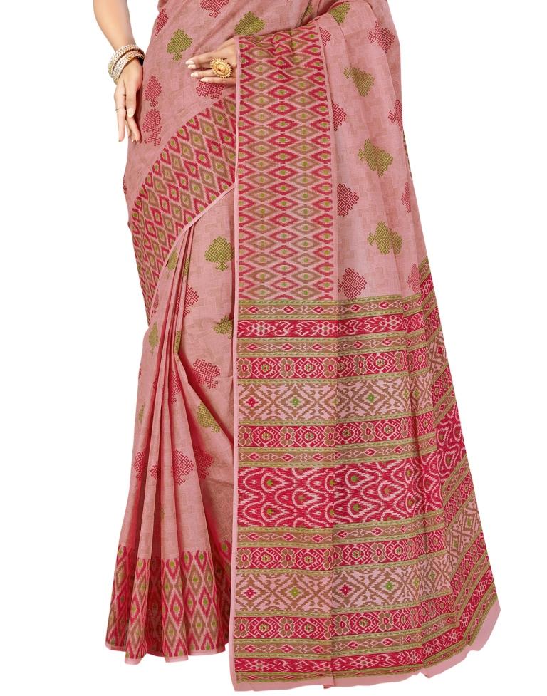 Rose Pink Coloured Printed Cotton Saree | SLV1547S47