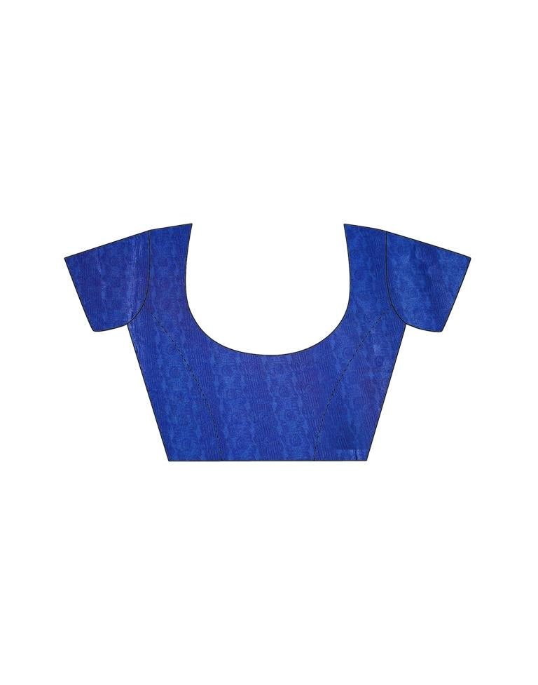 Blue Coloured Printed Silk Saree | SLV1653S364
