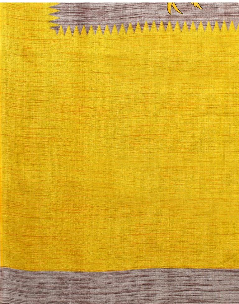 Grey Coloured Printed Silk Saree | SLV1790S478