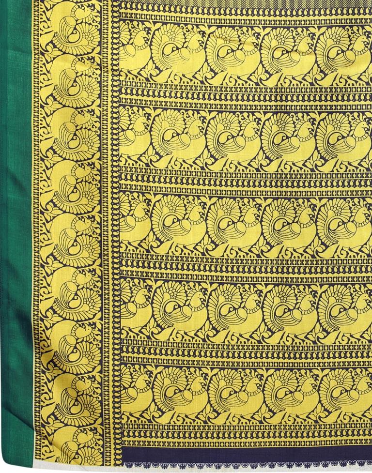 Navy Blue Coloured Printed Silk Saree | SLV1840S344