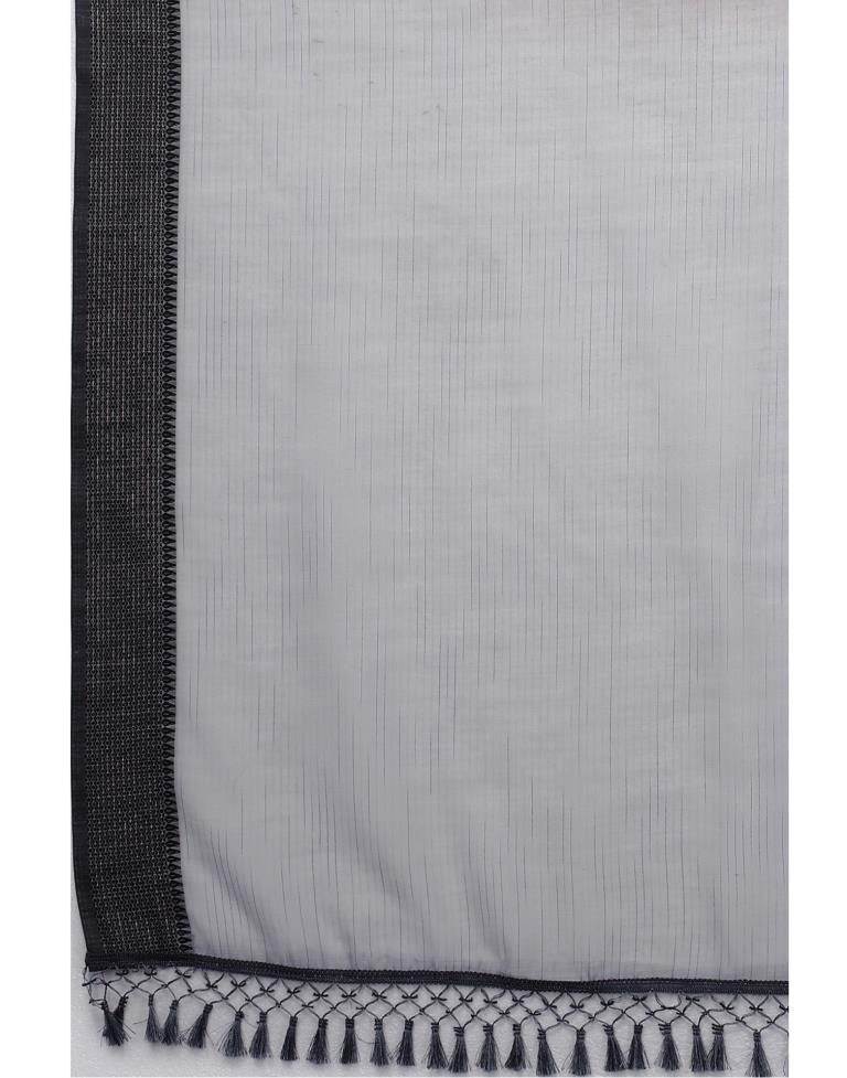 Grey Coloured Woven Cotton Saree | SLV1887S123