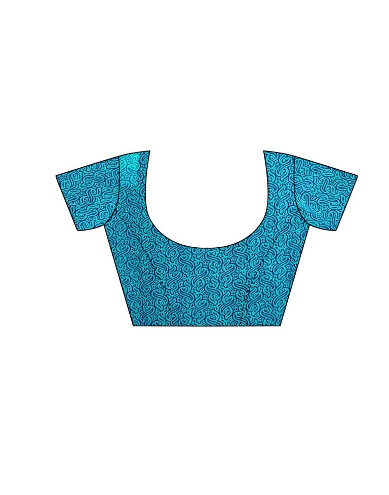 Blue Coloured Printed Chiffon Saree | SLV1891S235