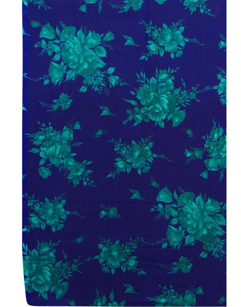 Blue Coloured Printed Chiffon Saree | SLV1891S235