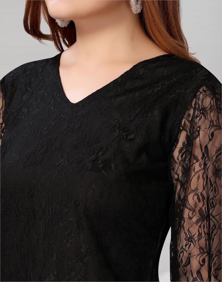 Black Russel Net Top