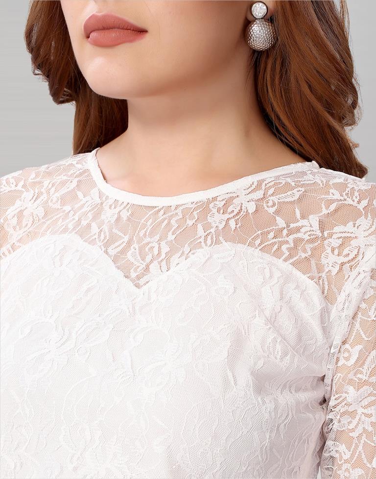 White Net Bell Sleeves top