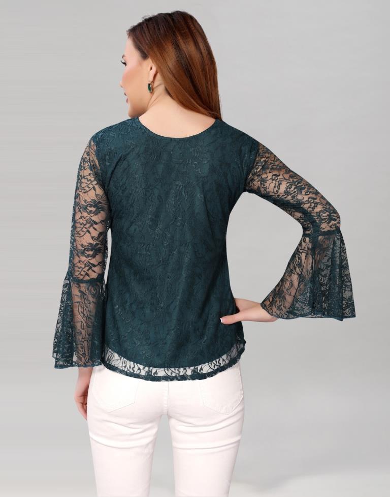 Rama Net Bell Sleeves top