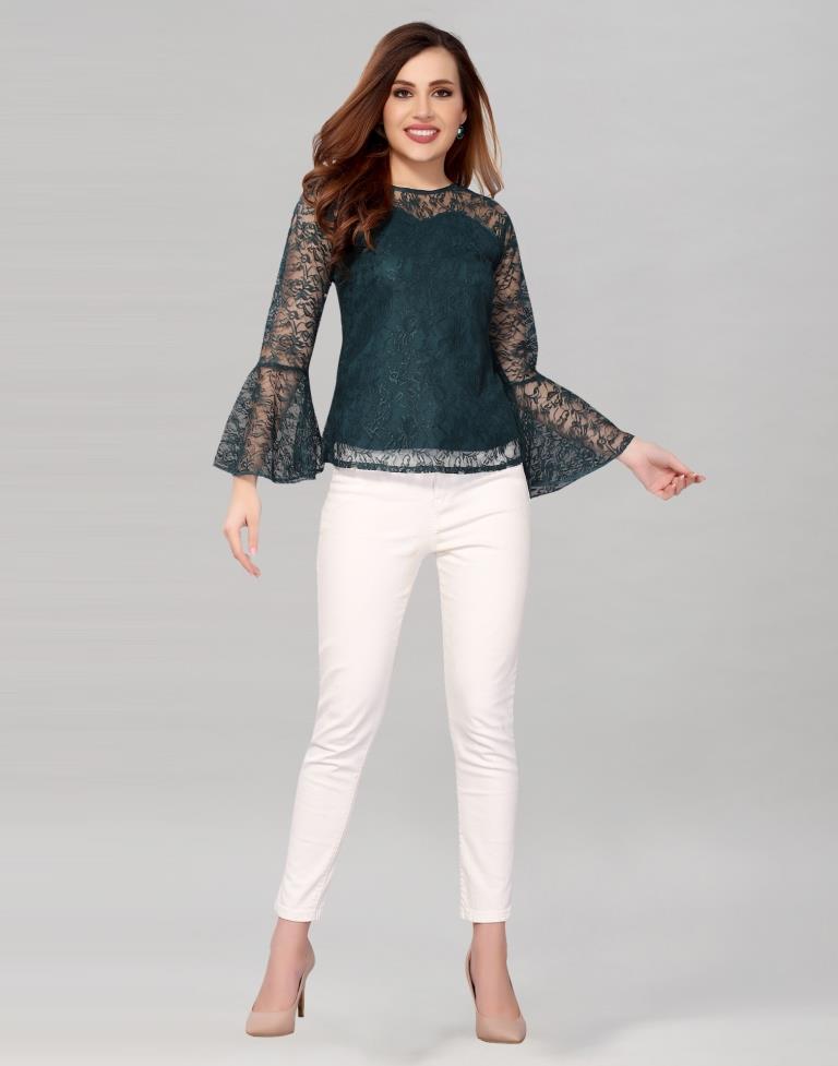 Rama Net Bell Sleeves top