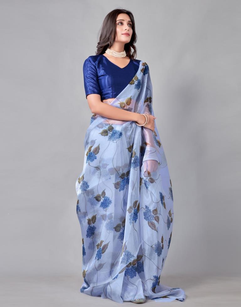 Blue Organza Saree | 2218S282