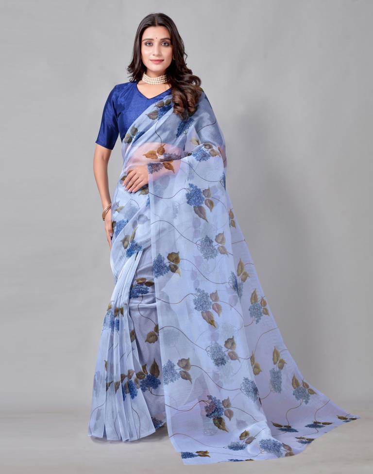 Blue Organza Saree | 2218S282