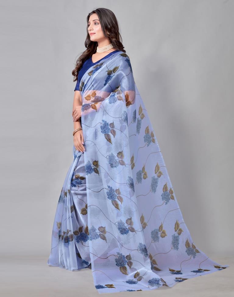 Blue Organza Saree | 2218S282