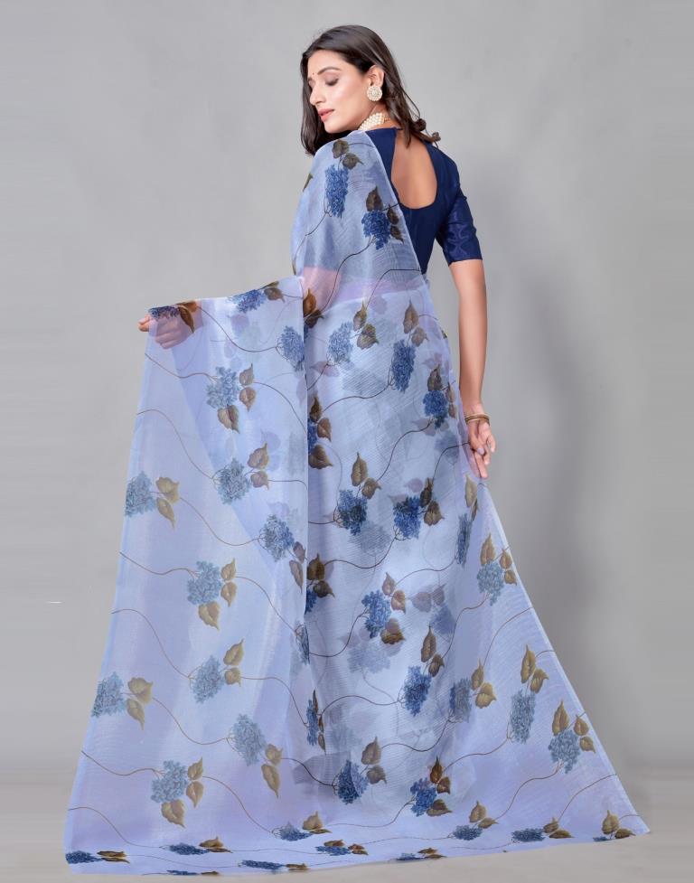 Blue Organza Saree | 2218S282