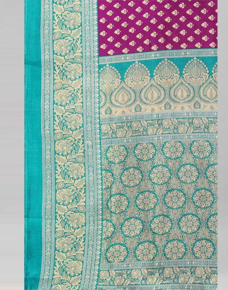 Rama Green Coloured Poly Silk Printed Saree | SLV2225S725