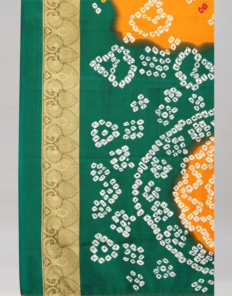 Turmeric Yellow Coloured Poly Silk Bandhani Printed Saree | SLV2228S123
