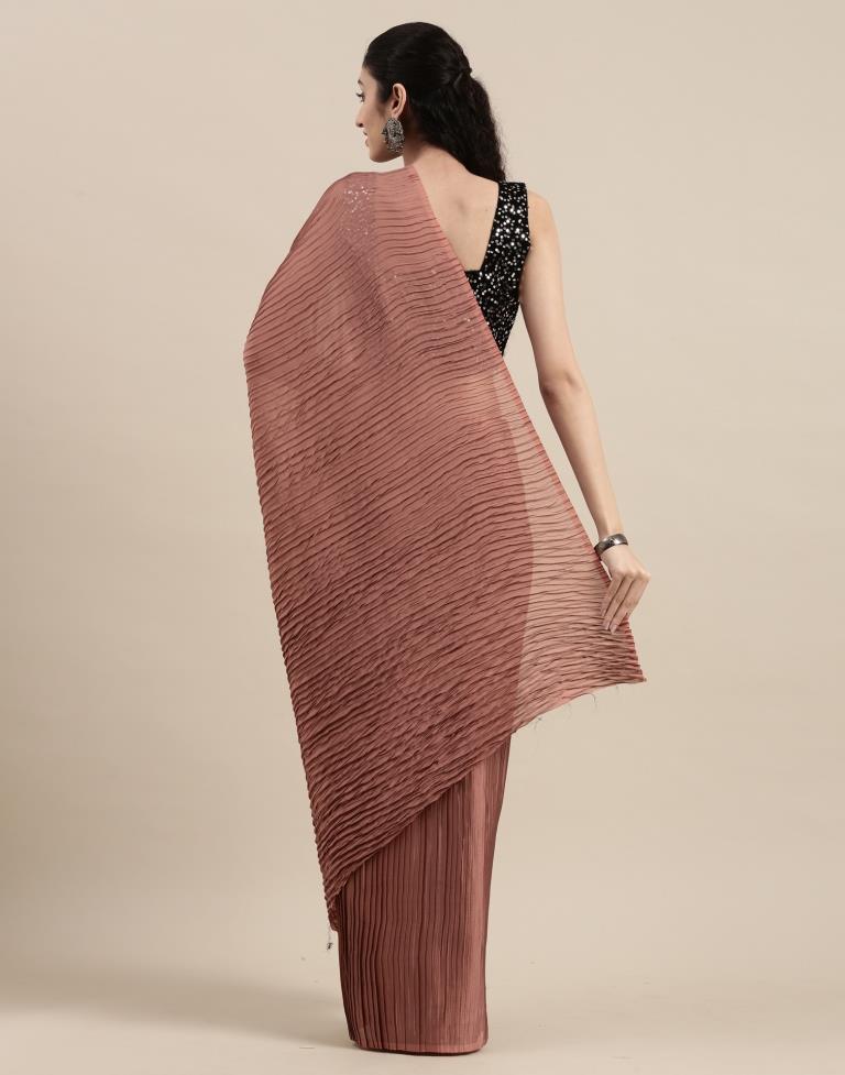 Tawny Brown Pleated Saree