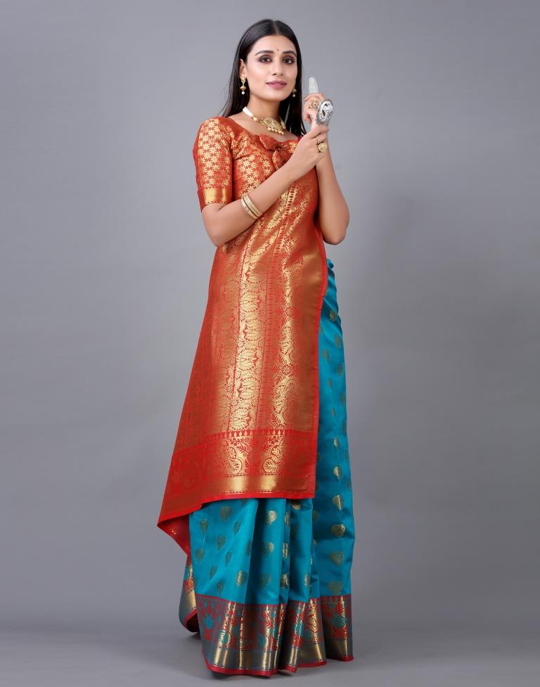 Rama Blue Banarasi Silk Saree | 2243S2004
