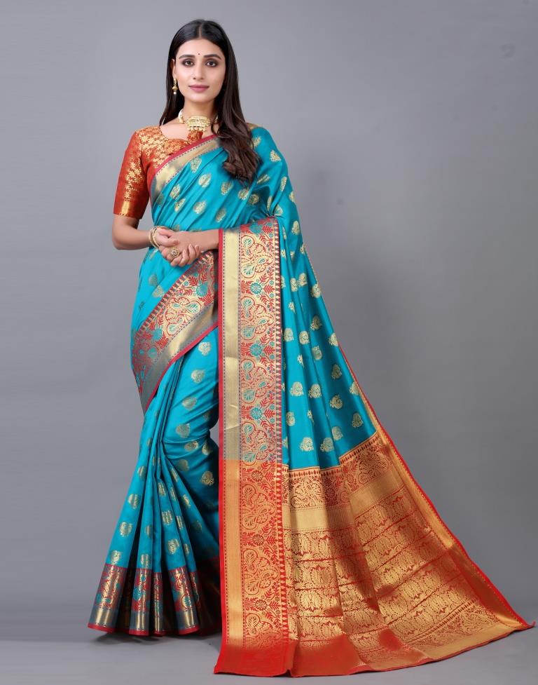 Rama Blue Banarasi Silk Saree | 2243S2004