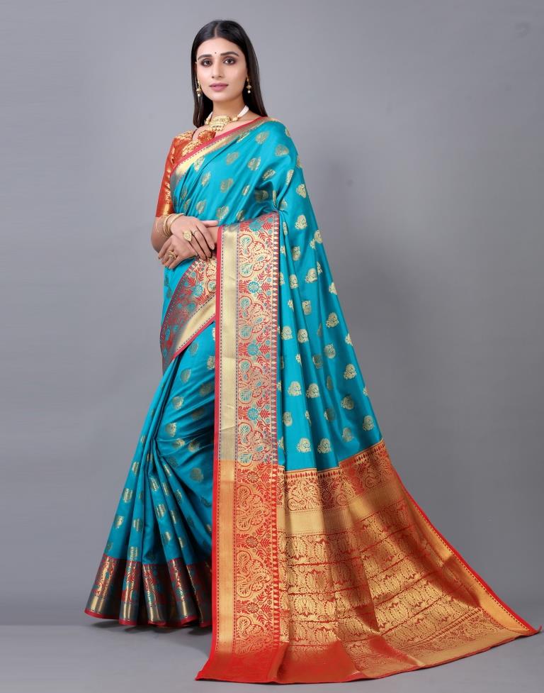 Rama Blue Banarasi Silk Saree | 2243S2004