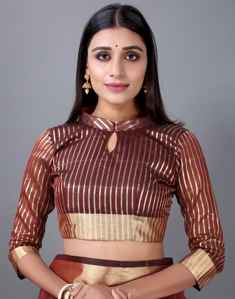 Maroon Woven Organza Saree | 2245S2016