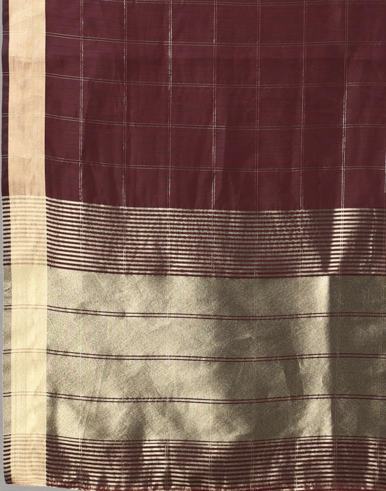 Maroon Woven Organza Saree | 2245S2016