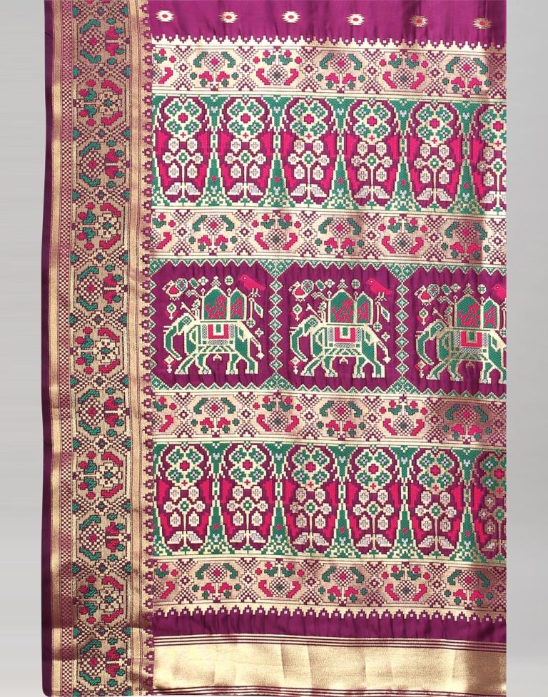 Wine Cotton Silk Saree | 2246S2024