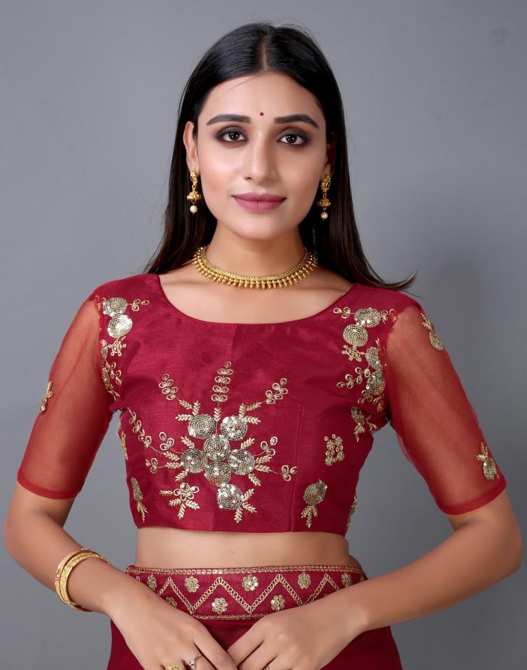 Maroon Chiffon Saree | 2247S2034