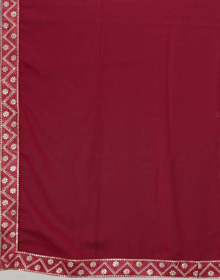 Maroon Chiffon Saree | 2247S2034