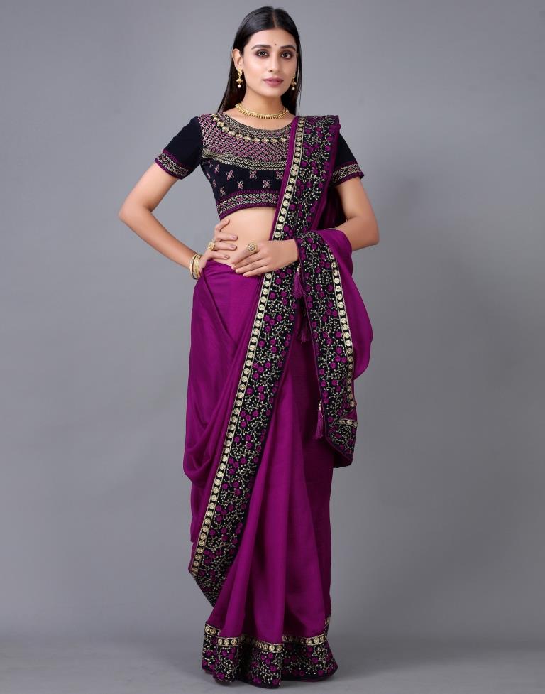 Wine Silk Saree | 2249S2053