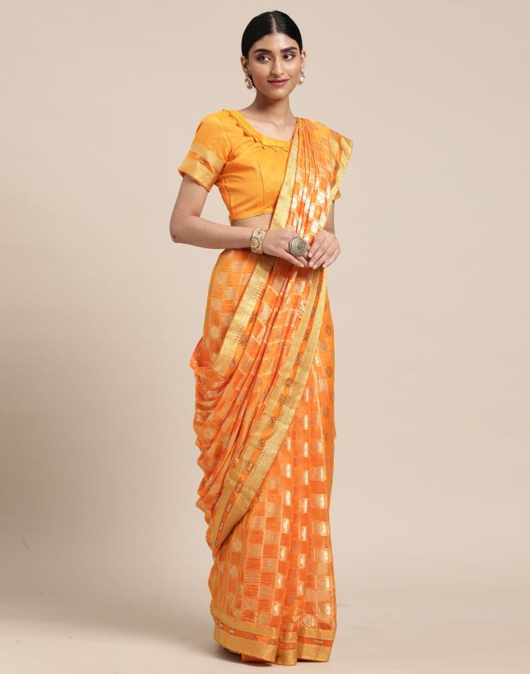 Orange Silk Saree