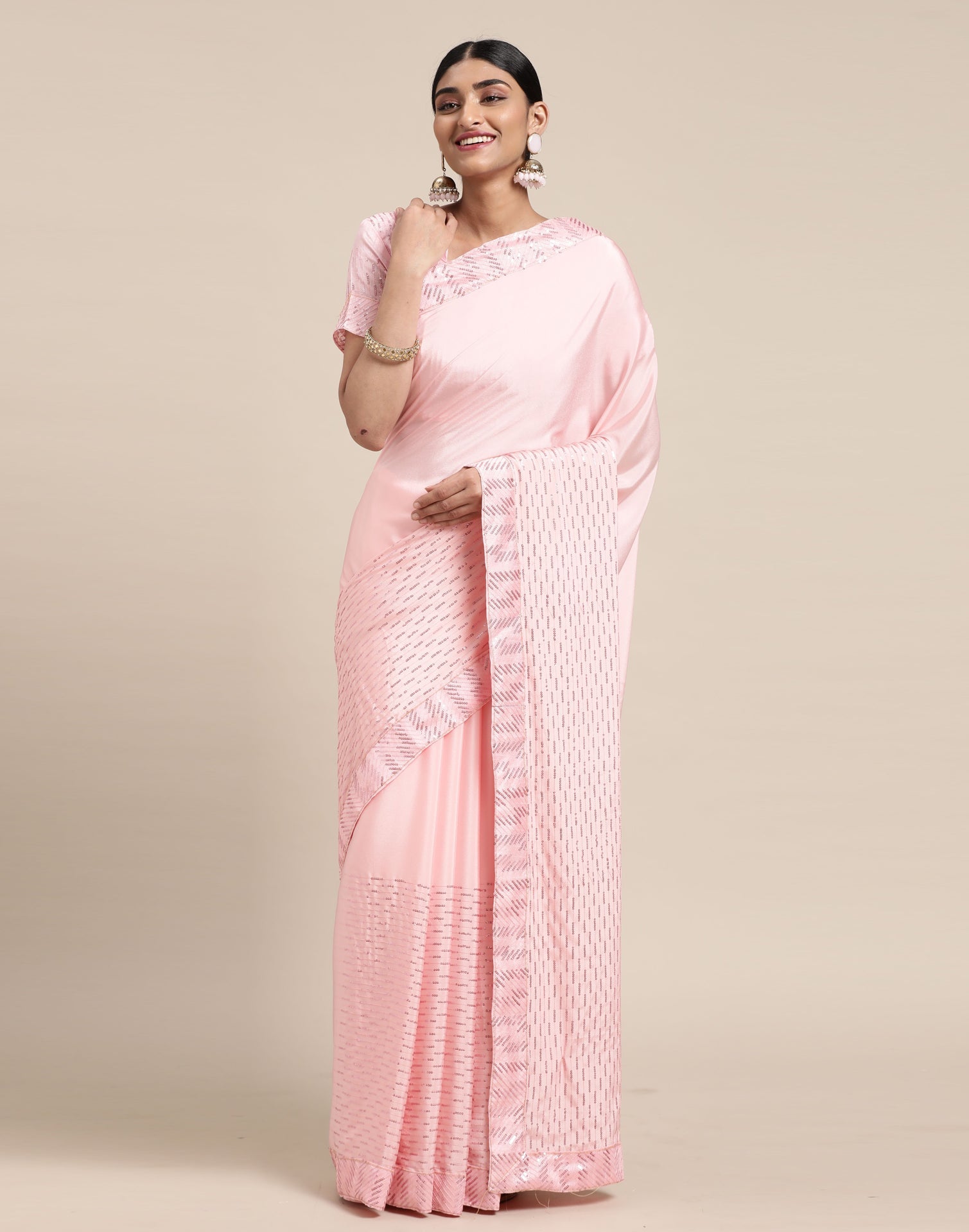 Light Pink Silk Saree