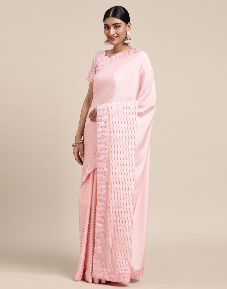 Light Pink Silk Saree