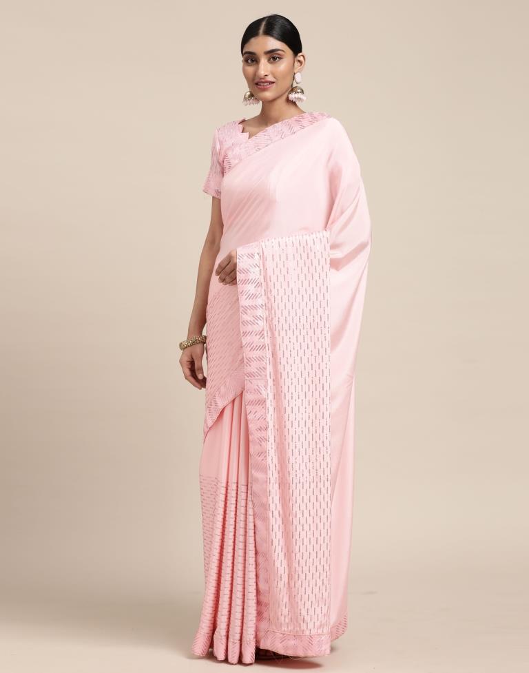 Light Pink Silk Saree