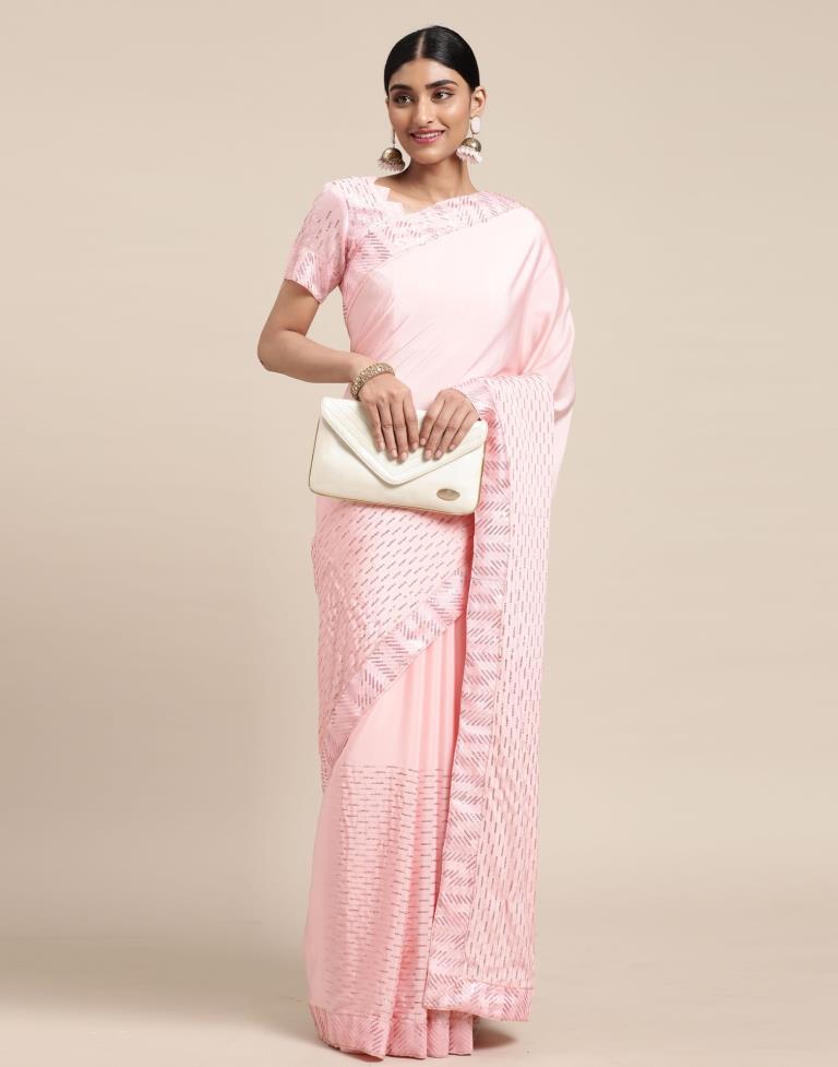 Light Pink Silk Saree