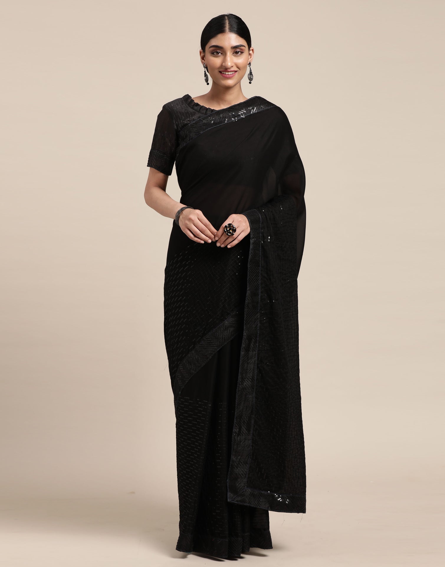 Black Silk Saree