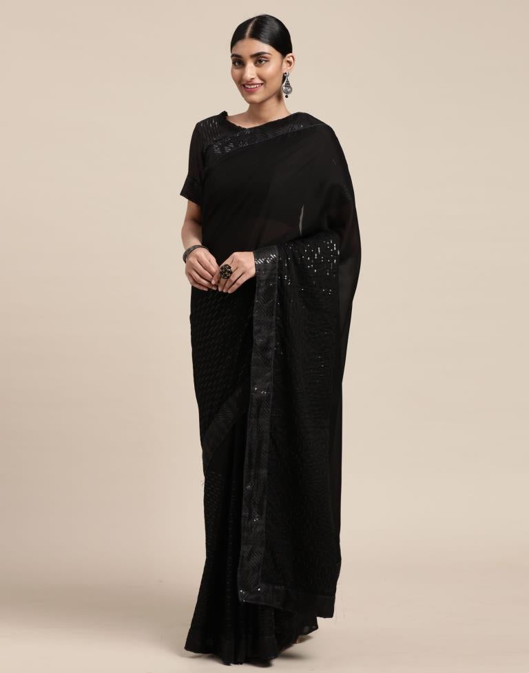 Black Silk Saree