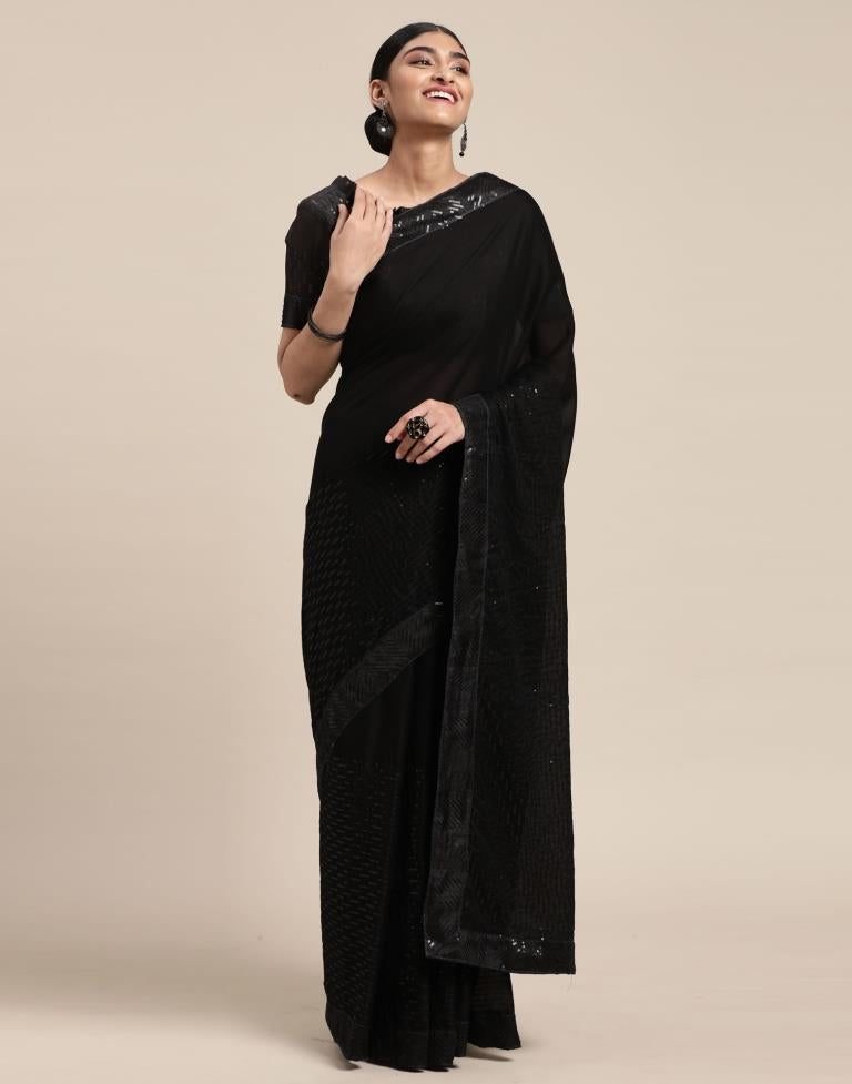 Black Silk Saree