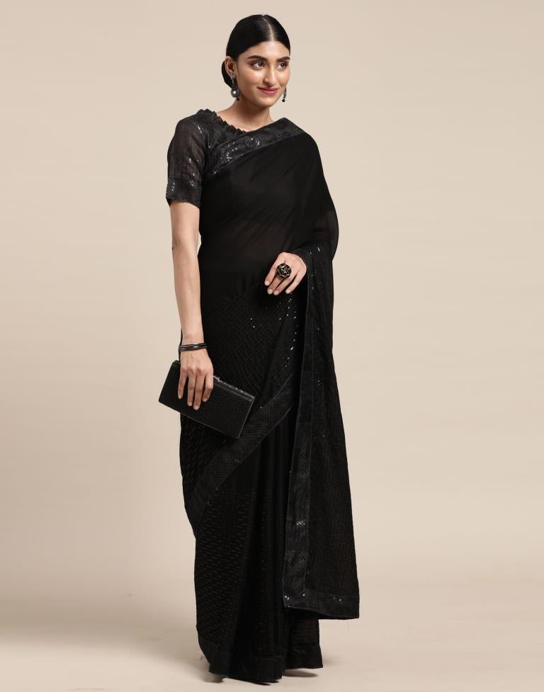 Black Silk Saree