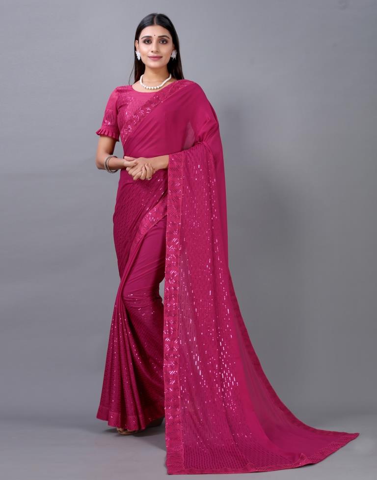 Pink Embroidered Silk Saree | 2252S2088