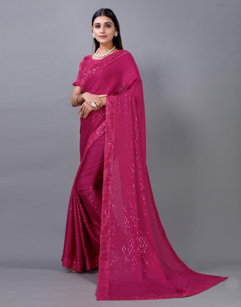 Pink Embroidered Silk Saree | 2252S2088