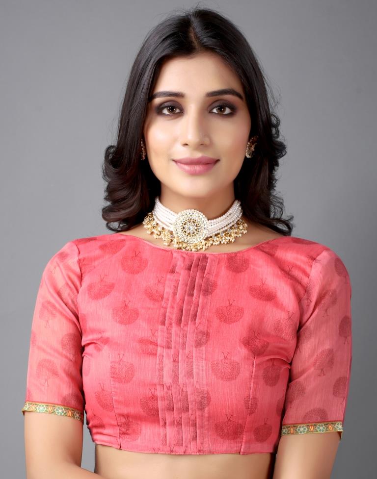 Peach Cotton Saree | 2254S141