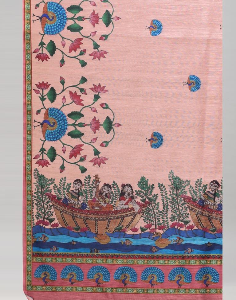 Peach Cotton Saree | 2254S141