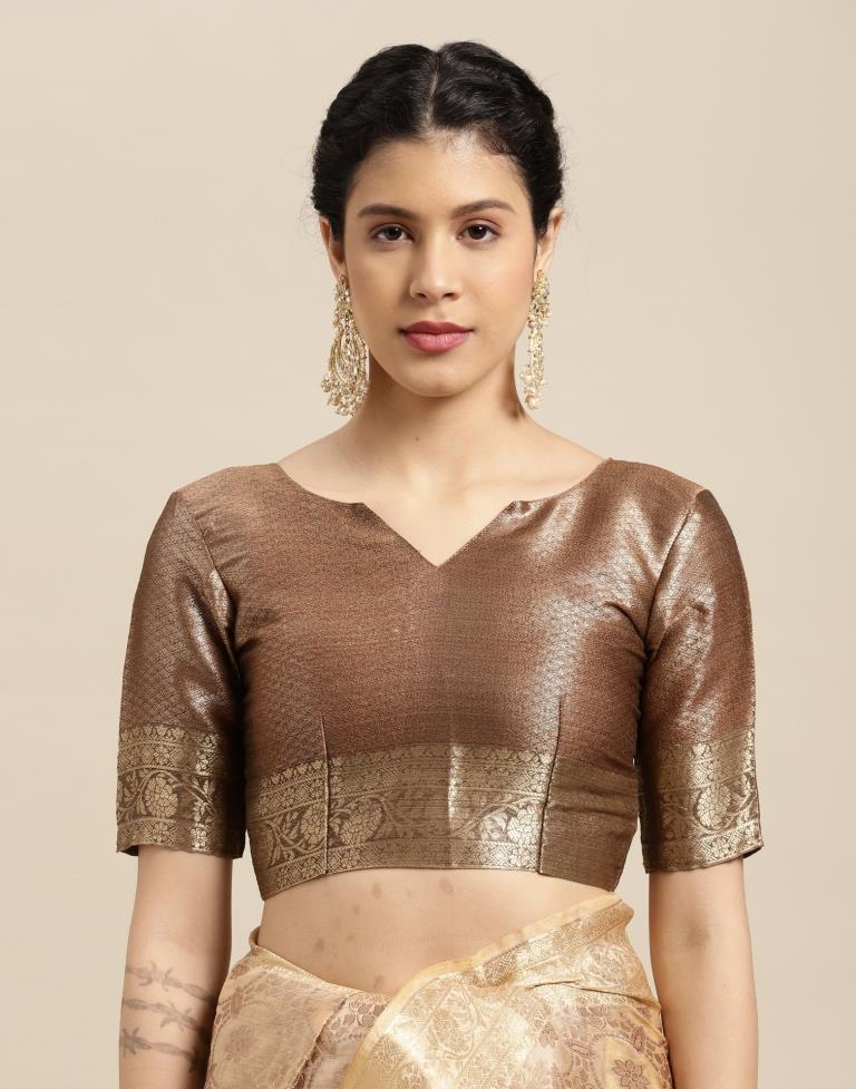 Beige Cotton Silk Saree