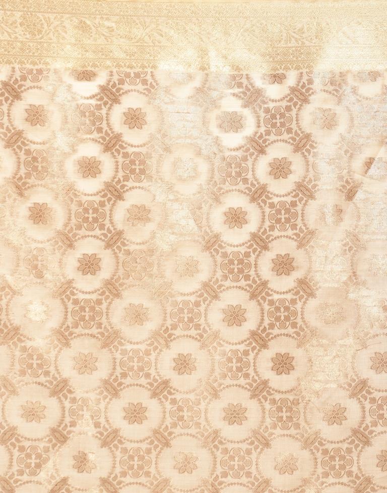 Beige Cotton Silk Saree